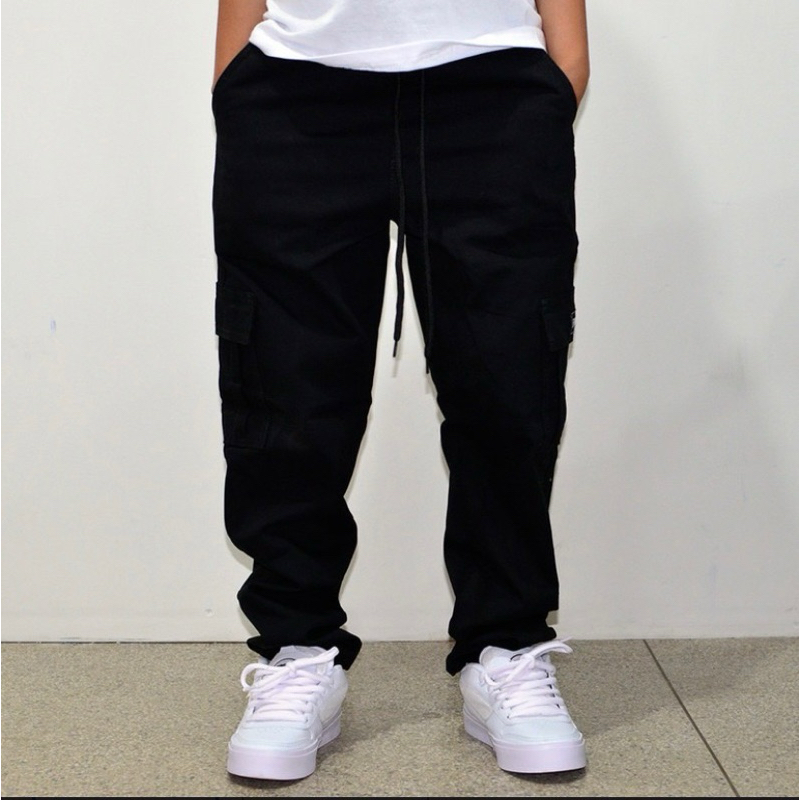 Calça Cargo sarja e jeans Infantil juvenil sarja c/elástico e cordão