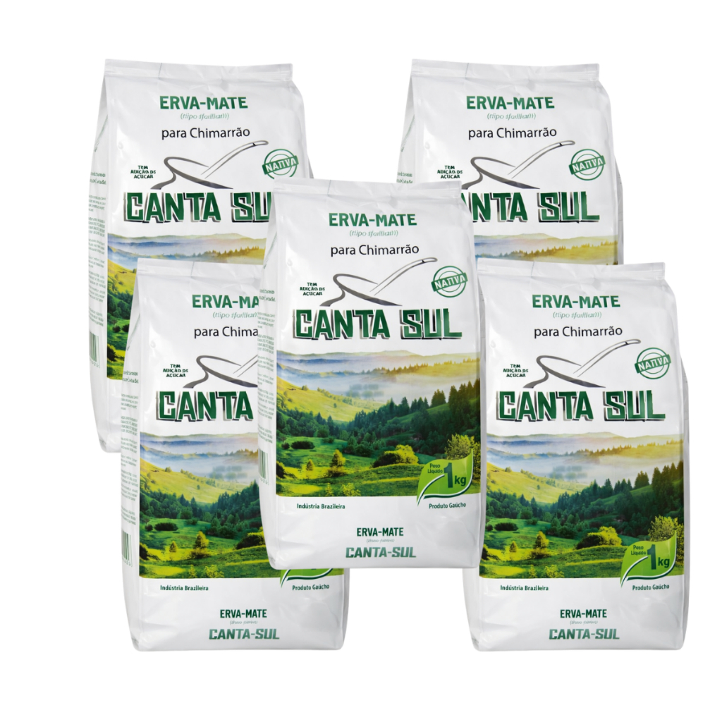 KIT 5 Unidades de 1Kg Erva Mate para Chimarrão Canta Sul