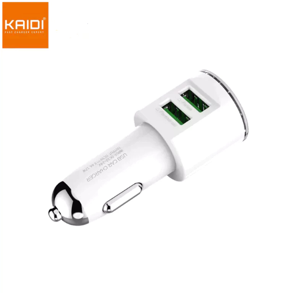 Carregador Veicular Fonte veicular com 2 Saídas Cabo USB para IOS Lightining 1m KD-303A