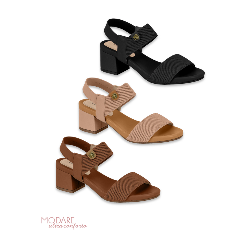 Sandália Feminina Salto Grosso Bloco Ortopédica Modare Original - 7187 em Oferta na Shopee