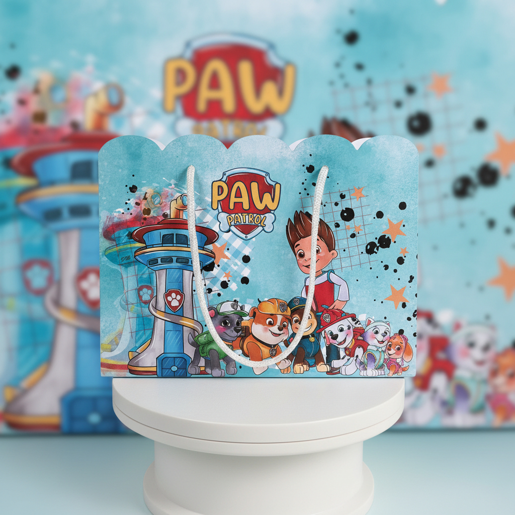 Sacolinha Nuvem  Personalizada PATRULHA CANINA AQUARELA – Pegue e Monte Decoração de Festa Lembrancinhas  para festa