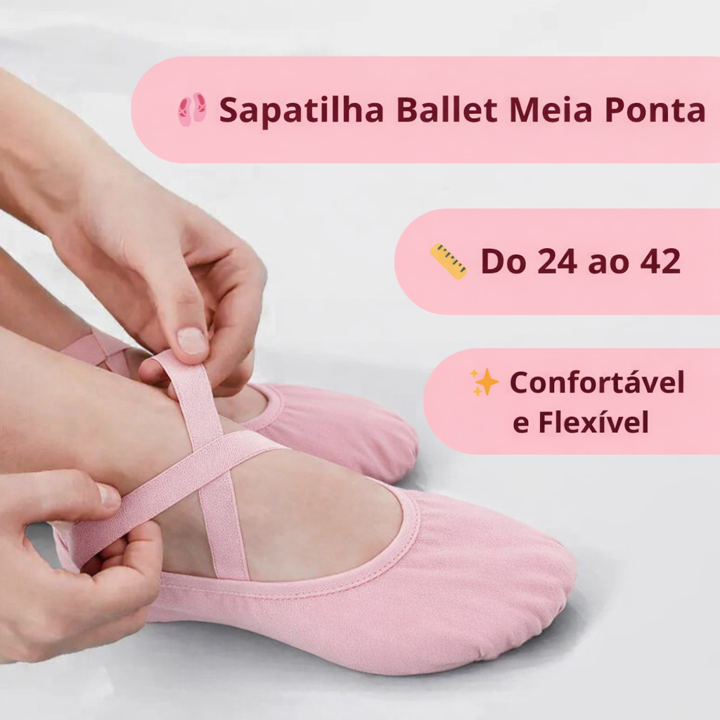 Sapatilha de Ballet balé Meia Ponta em Tecido, N 24 a 42, Rosa, Preto, Bege, Salmão e Branco, Sapatilha Ballet Tecido em Oferta na Shopee