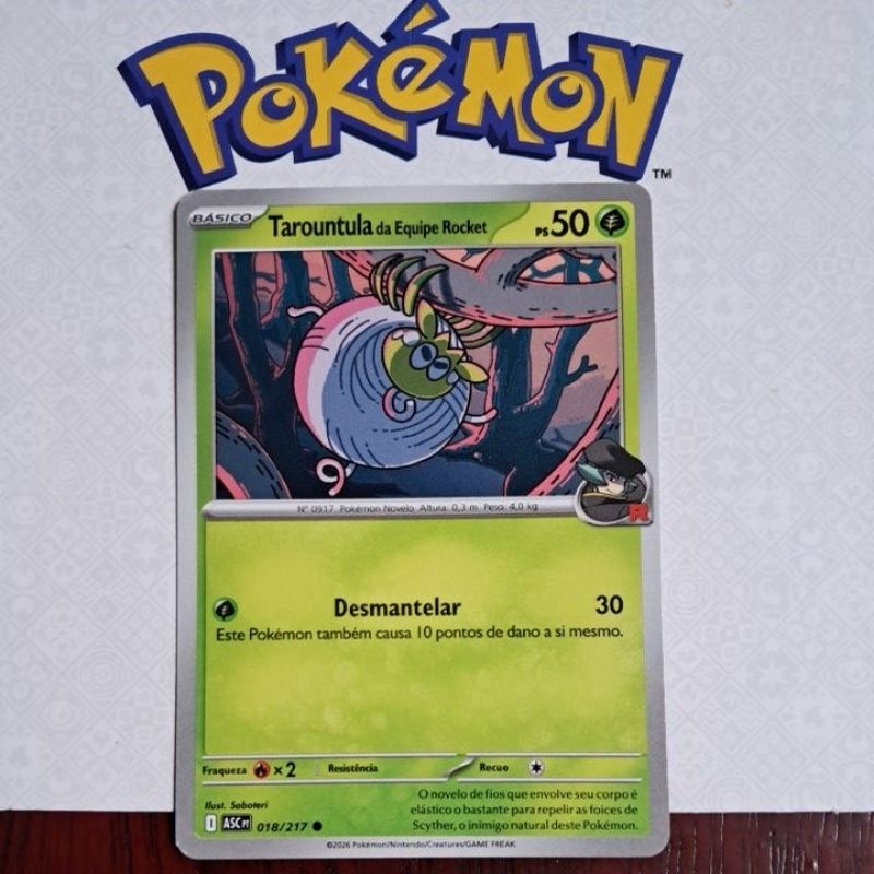Carta Card Pokémon Tarountula Da Equipe Rocket Heróis Excelsos