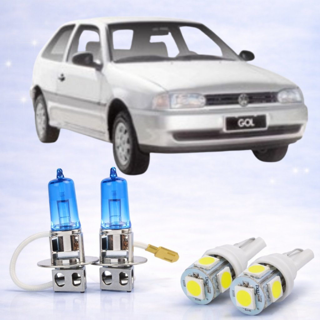Lâmpada Farol de Milha super branca + Led lanterna GOL G2 1996 ATÉ 2000