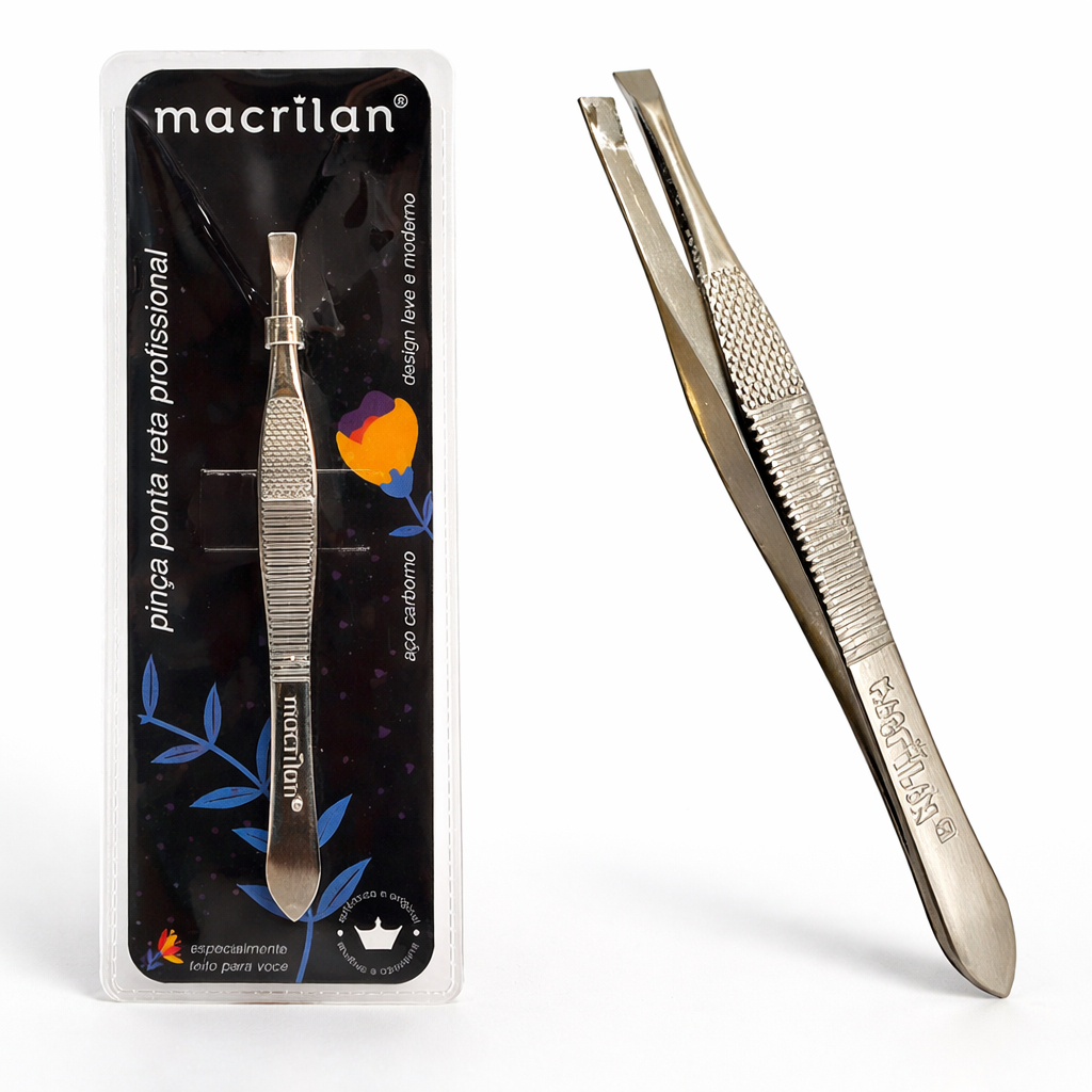 Pinça Profissional Ponta Reta Macrilan PI-2 Original Aço Carbono Design Moderno em Oferta na Shopee