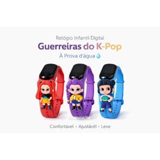 Relógio Infantil Digital Guerreiras do K-Pop – À Prova d’Água em Oferta na Shopee