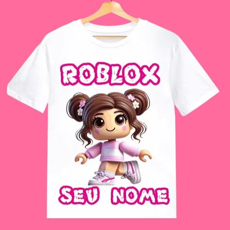 Camisa Camiseta Roblox Menina Bonecas Com Nome