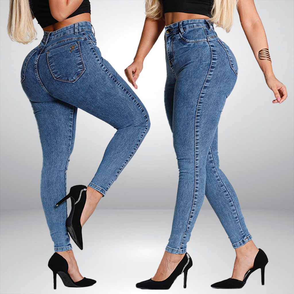 Calça Jeans Feminina Cintura Alta Skinny Kaws Jeans em Oferta na Shopee