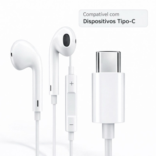 Fone de Ouvido Tipo-C Estéreo com Controle de Volume + Microfone em Oferta na Shopee