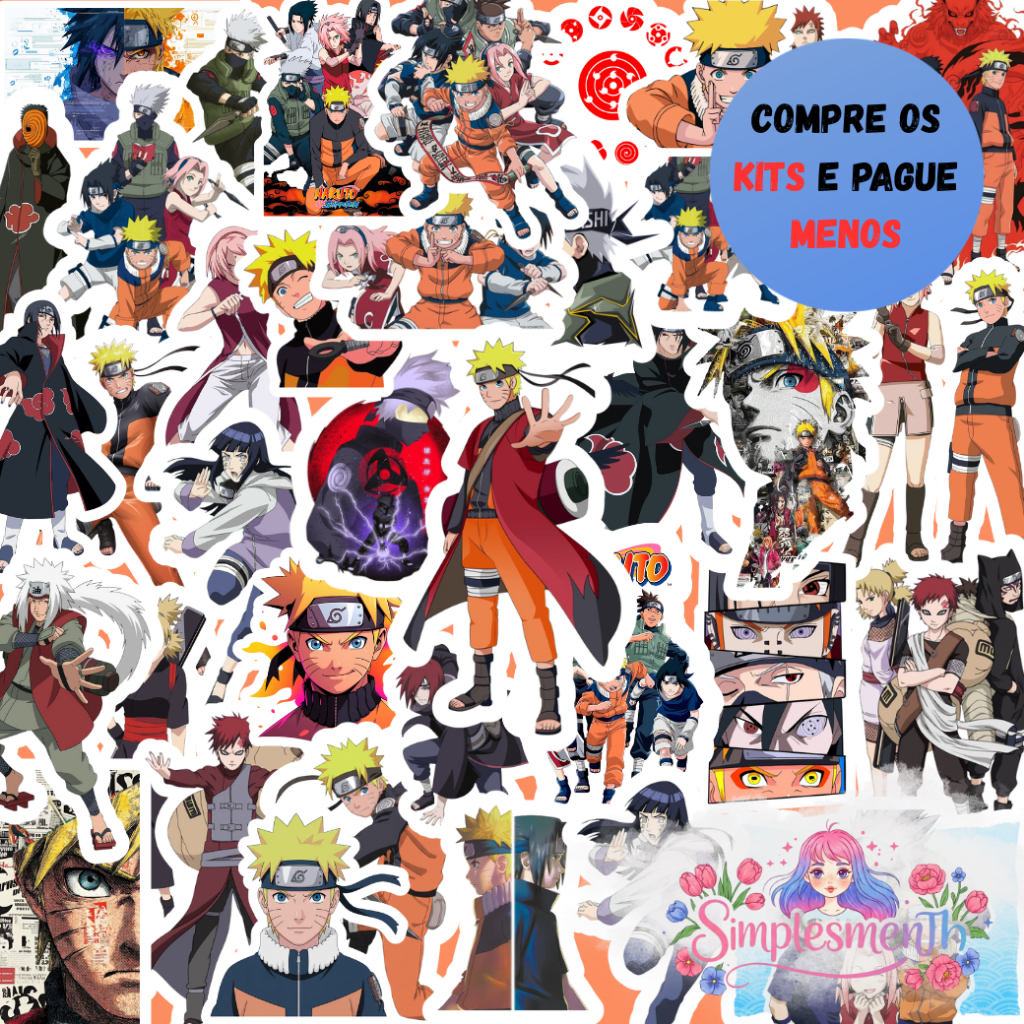 42 Stickers Naruto Anime | Adesivos para Kindle, Planner, Journal e Scrapbook