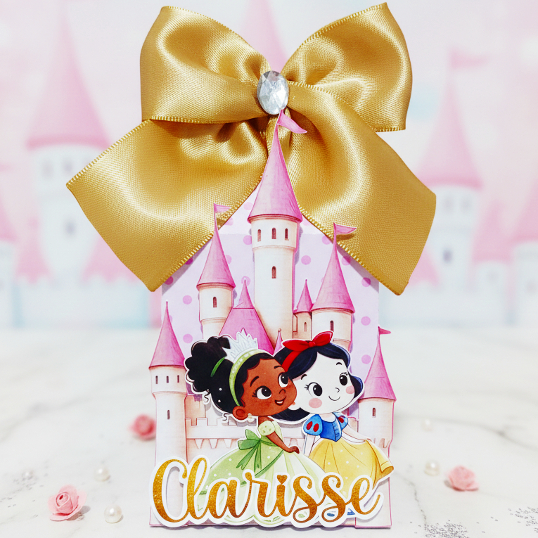 Caixas Milk Princesas Personalizadas 3D – Lembrancinhas Festa Infantil - Aniversário Rosa