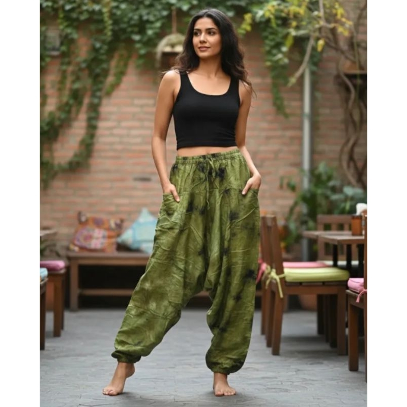 Calça saruel indiana yoga tyde dye unissex free size importadas