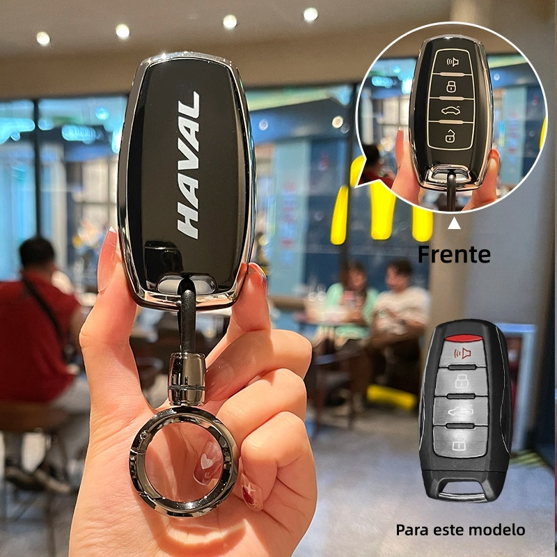 Capa de Chave GWM Haval H6 HEV PHEV TPU Proteção Anti Risco Acessório Premium com chaveiro