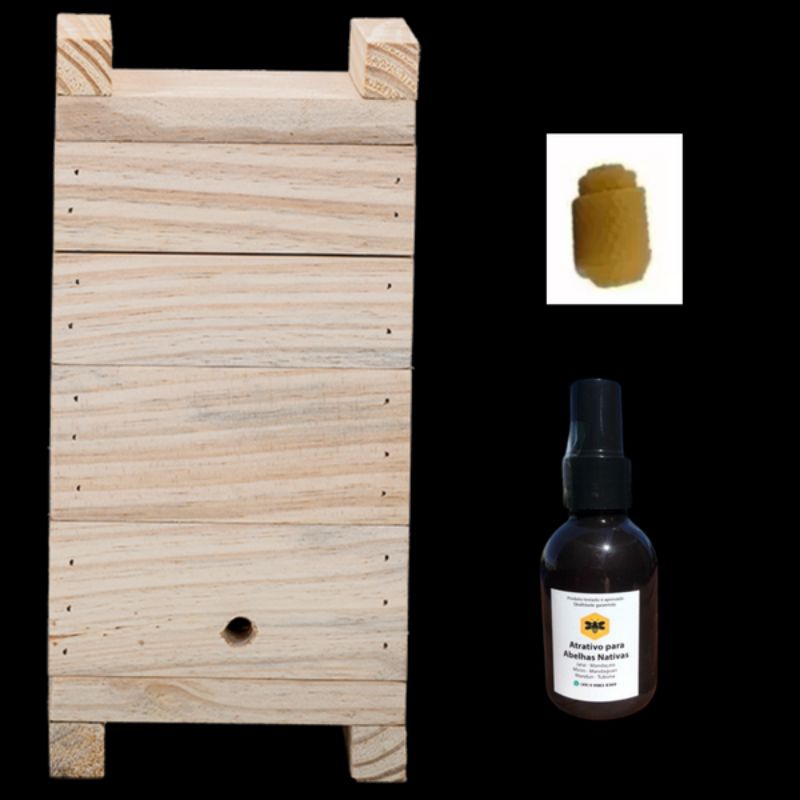 Caixa INPA + atrativo para abelha Jataí, Mirim sem ferrão