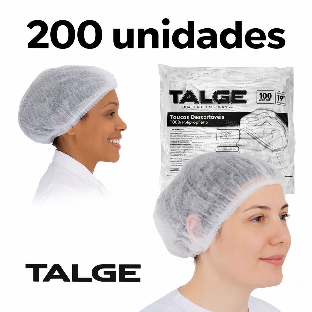 KIT 200 UN Toucas Descartáveis TNT Grande Branca com Elástico em Oferta na Shopee