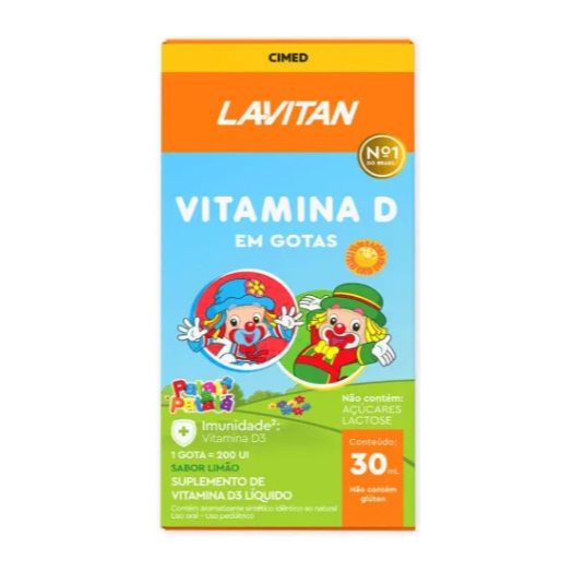 Vitamina D Infantil - 30 Ml - 200ui Por Gota Lavitan Cimed Sem Sabor