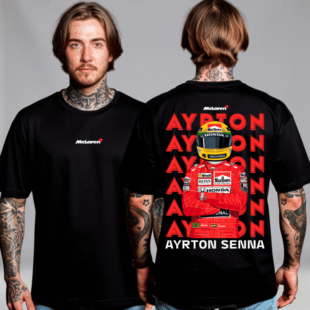 Camiseta Masculina Camisa Algodão Estampa Ayrton Estampa Strettwear Senna Formula 1 em Oferta na Shopee