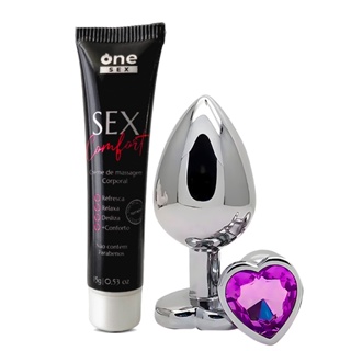 Kit Gel Lubrificante Anal Sex Comfort 15g + Plug Anal P, M ou G em Oferta na Shopee