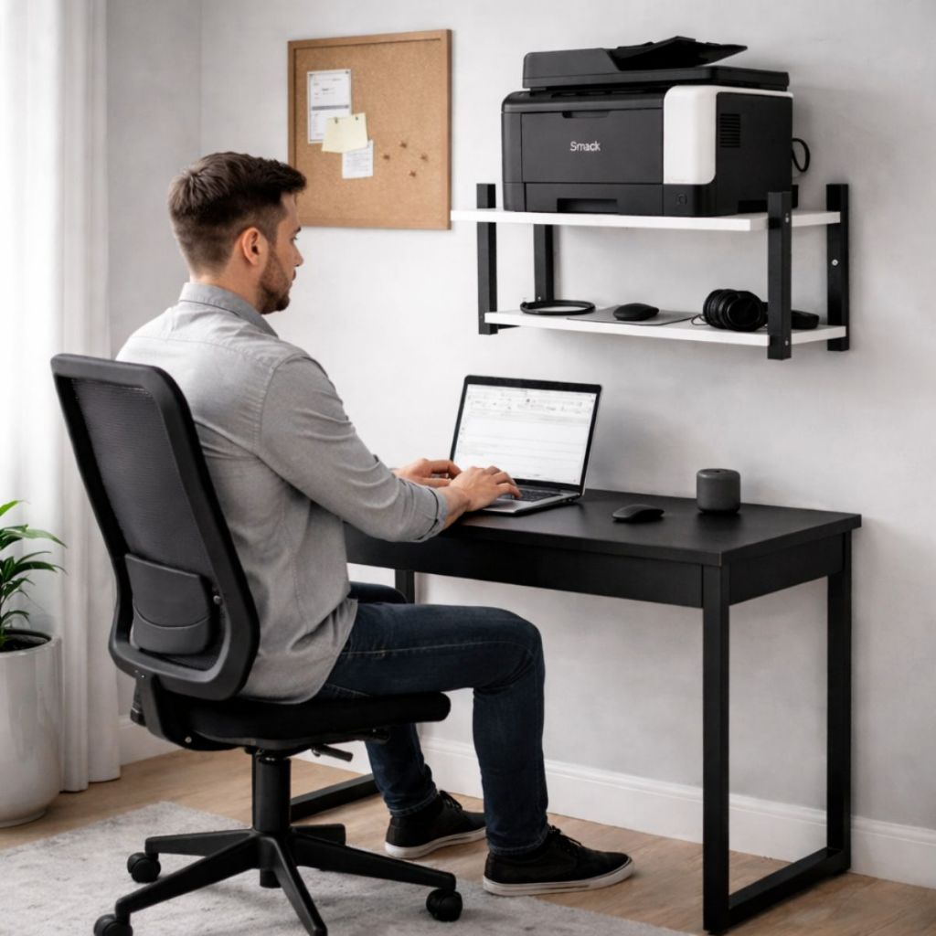 Kit Mesa Escritório Home Office Suporte Impressora Organizador Completo Computador Notebook