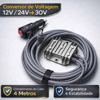 Inversor Conversor para Starlink Mini veicular 12V/24V Para 30V Veicular 4 metros em Oferta na Shopee