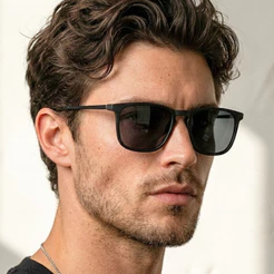 Oculos de Sol Quadrado Preto Fosco Masculino Feminino UV400 Moderno Estiloso Qualidade Premium
