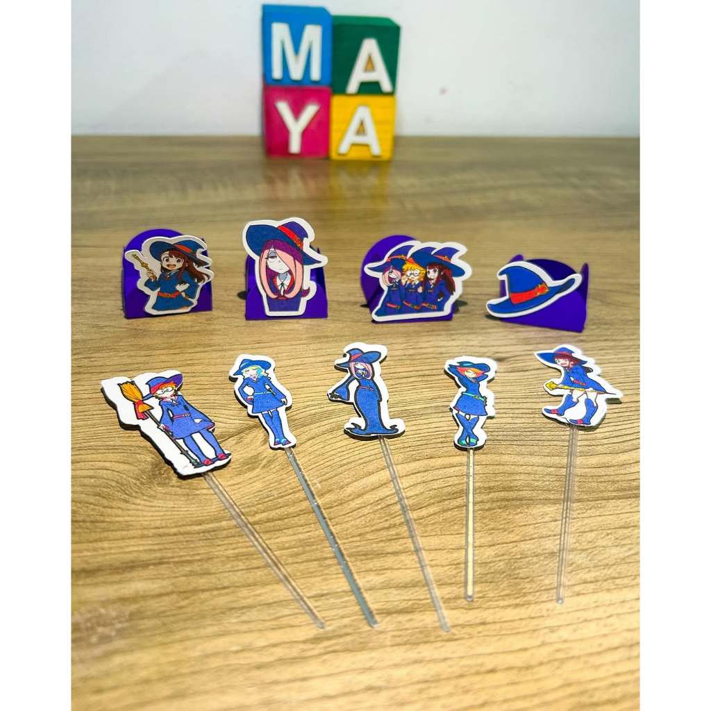Kit Festa Little Witch Academia Forminhas e Toppers e Forminhas Personalizados | Mesa de Doces Lembrancinhas Infantil