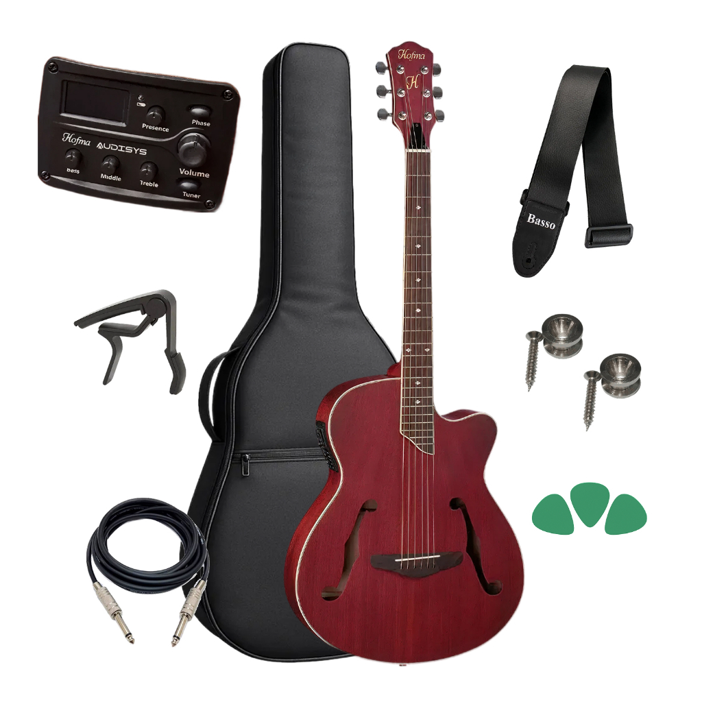 Violão Hofma Hmf 240 Mini Jumbo Red Kit Capa Acessórios Full em Oferta na Shopee