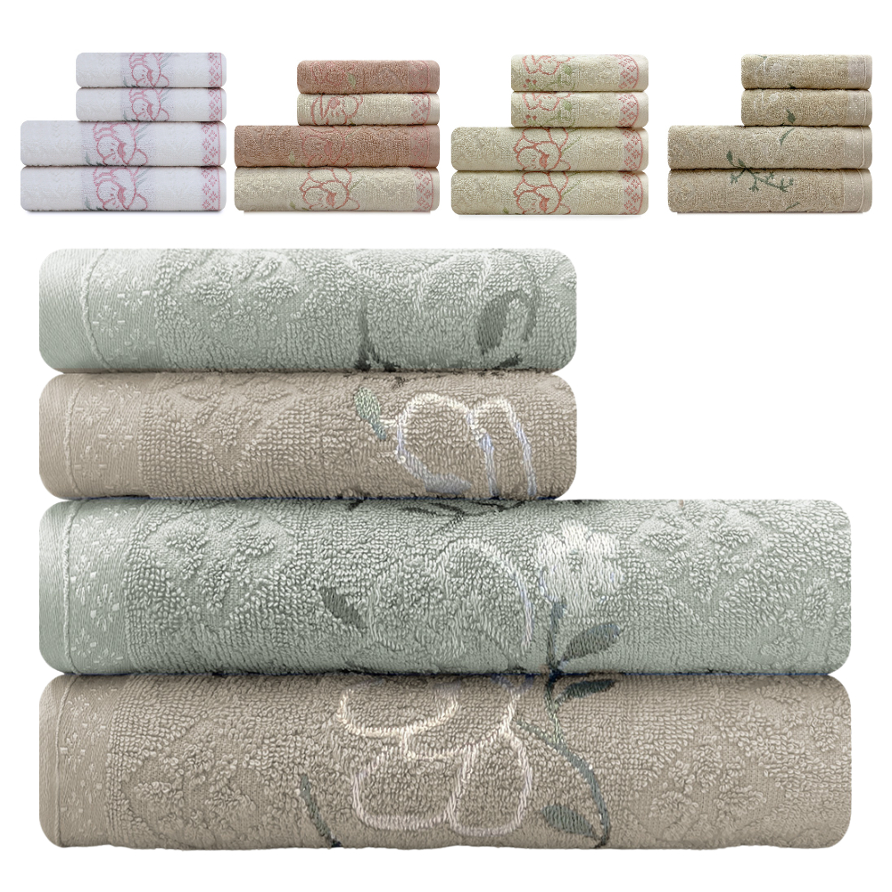 Jogo De Toalhas 4 Peças - Banho e Rosto Algodão Antipiling Yuna Karsten - Emcompre em Oferta na Shopee