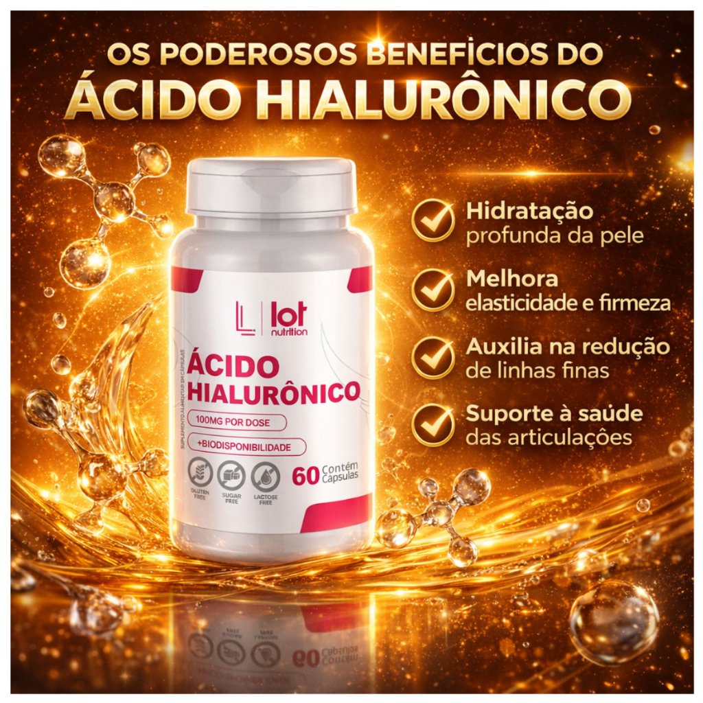 Ácido Hialurônico 100mg 60 cápsulas Pele Jovem Articulação Original em Oferta na Shopee