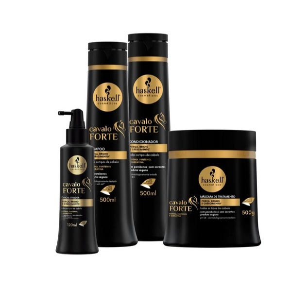 Kit Haskell Cavalo Forte Sh Cond Masc 500g Tônico 120ml