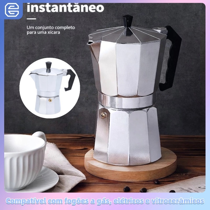 Cafeteira Moka de Alumínio Clássica, Cafeteira Italiana para Café Espresso