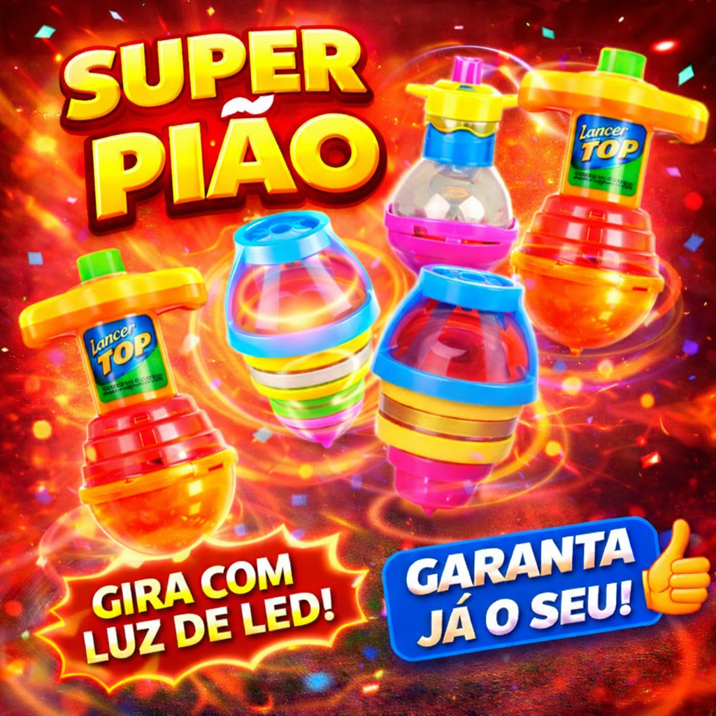 Kit 3/5/10/12 Pião Giroscópio Brinquedo Infantil Brincadeira Criança Lembrancinhas Presente Kit 3/5/10/12 Pião Giroscópio Brinquedo Infantil Brincadeira Criança Lembrancinhas Presente