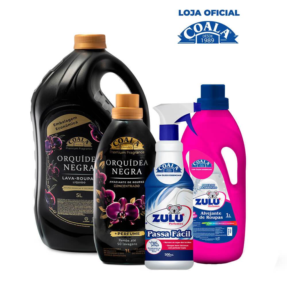Kit Coala Laundry e Zulu Perfumes Limpeza e Qualidade - Orquídea Negra em Oferta na Shopee