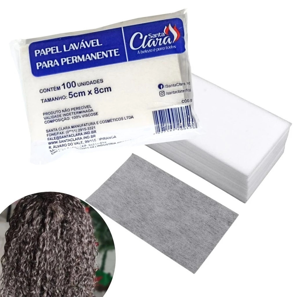 Papel Lavável para Permanente Enrolar Cachear Cabelos Crespos e Afros 100 Und em Oferta na Shopee