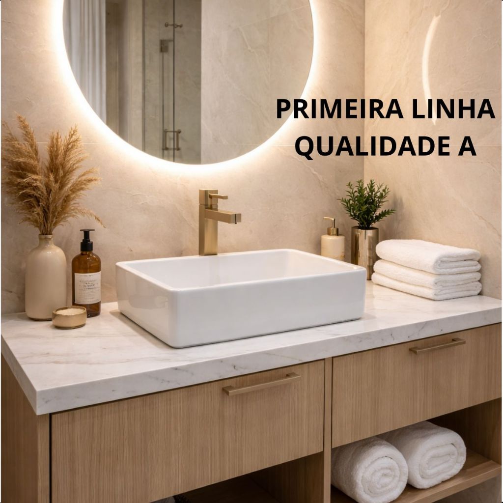 Cuba Sobrepor GUARUJA Banheiro Retangular Branca 40x30x12 cm 100% LOUÇA Cerâmica em Oferta na Shopee