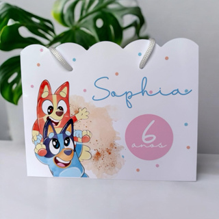 Sacolinha BLUEY Personalizada / Bolsinha Lembrancinha Aniversário / PEGUE E MONTE em Oferta na Shopee