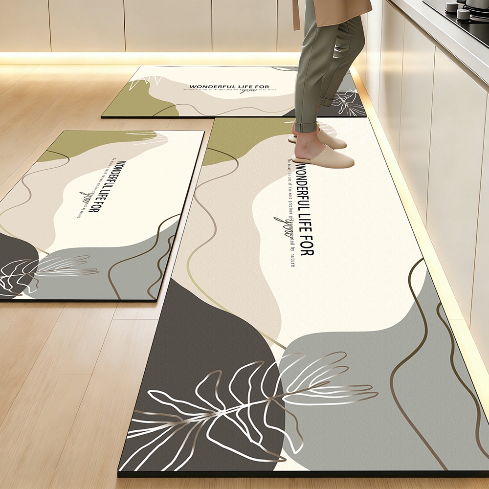 Kit 3 peças Tapete de Cozinha Emborrachado - Resistente, Antiderrapante e Fácil de Limpar, 120x40cm + 60x40cm + 60x40cm