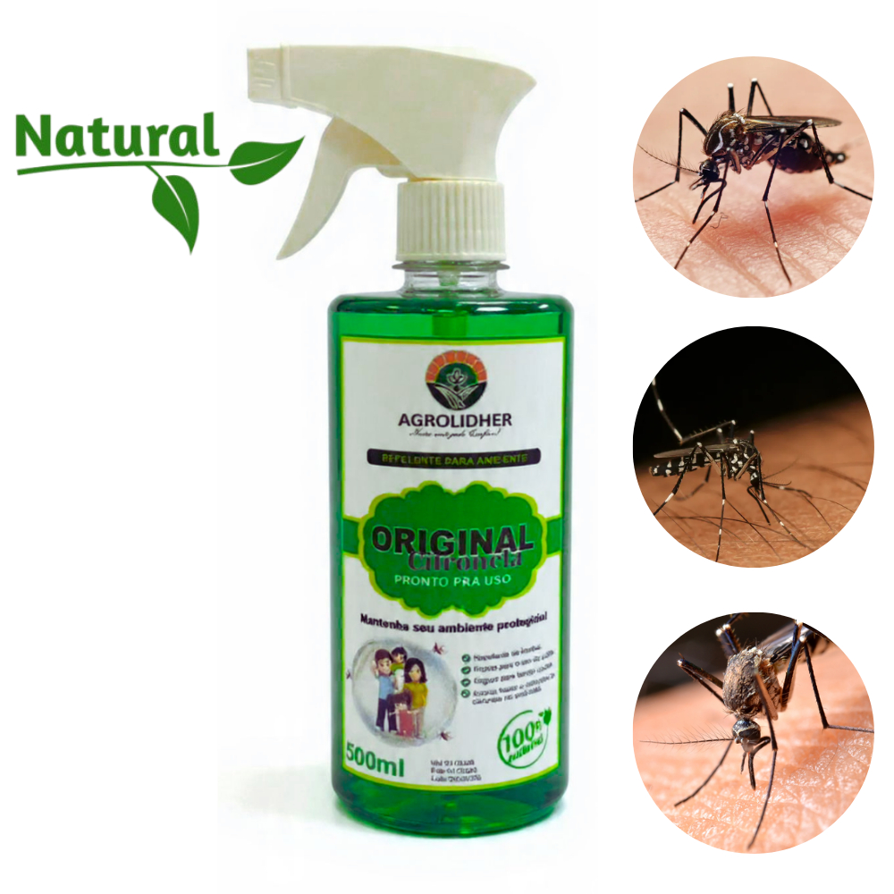 Repelente Natural De Citronela -  Pronto Uso 500ml + Spray / Frasco