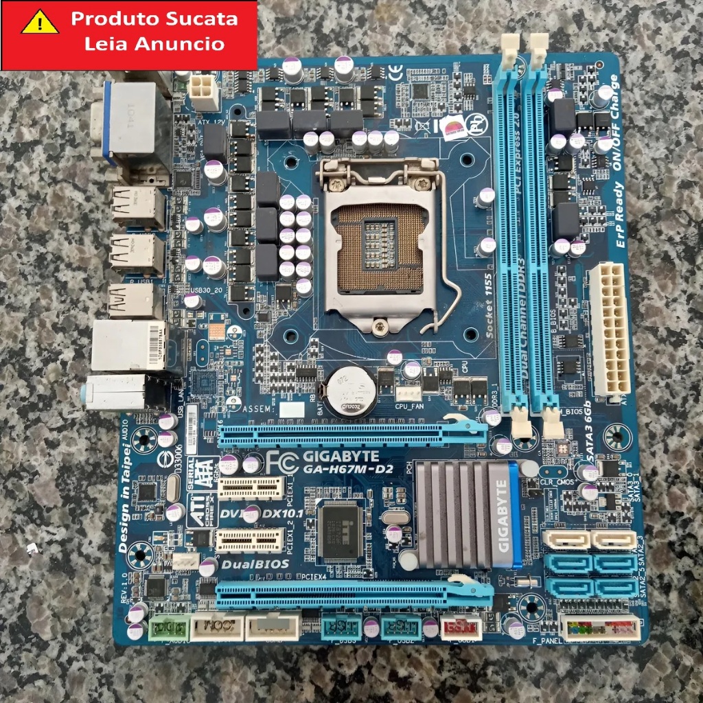 Placa Mãe Gigabyte Ga H67m D2 1155 Sucata - Leia O Anuncio
