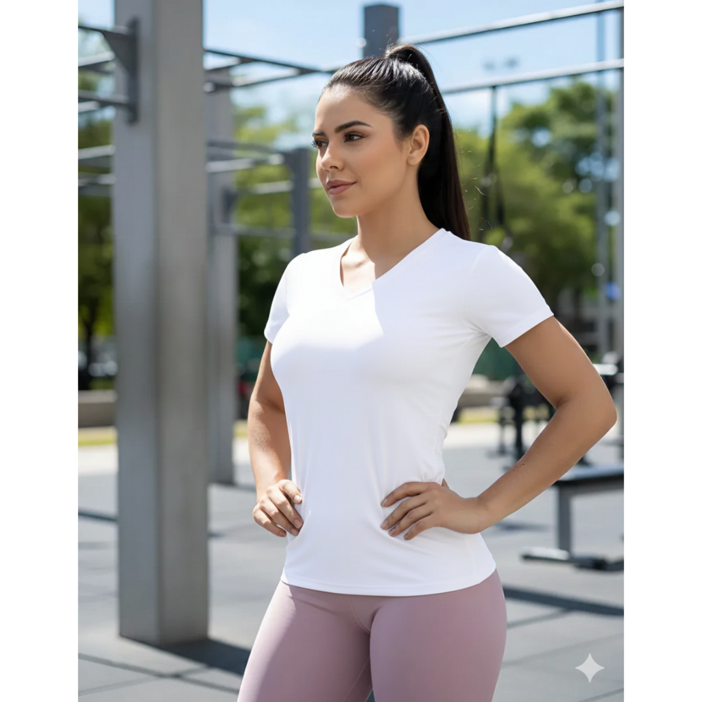 Camiseta Feminina Baby Look Academia Esportes Proteção Uv Dry Corrida Linha Premium 100% Poliester