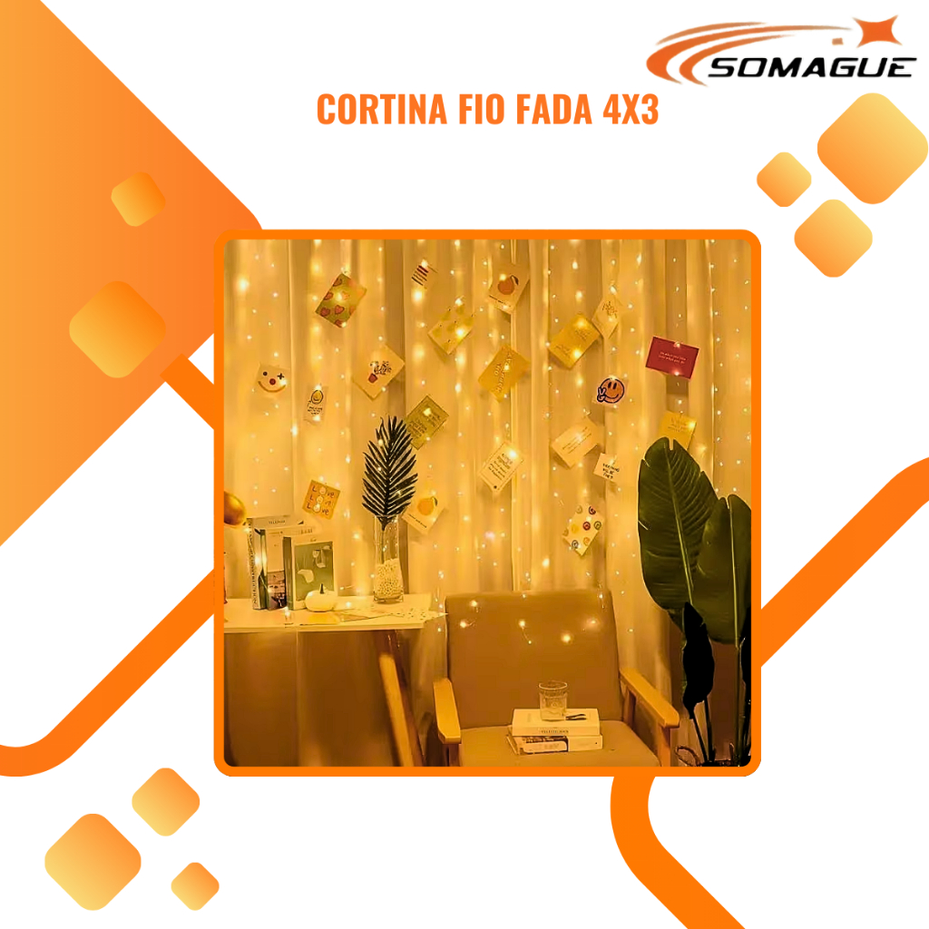 Cortina de Led 4 Metro x 3 Metro Branco Frio ou Quente 300Leds PRONTA ENTREGA em Oferta na Shopee