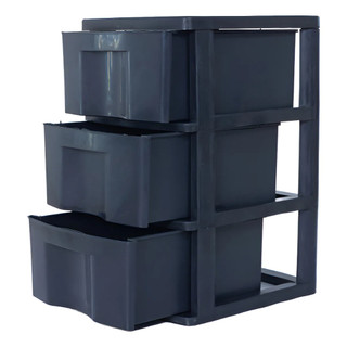 Gaveteiro Cômoda Organizador De Chão Multiuso Modular Desmontável 3/6 Gavetas Preto