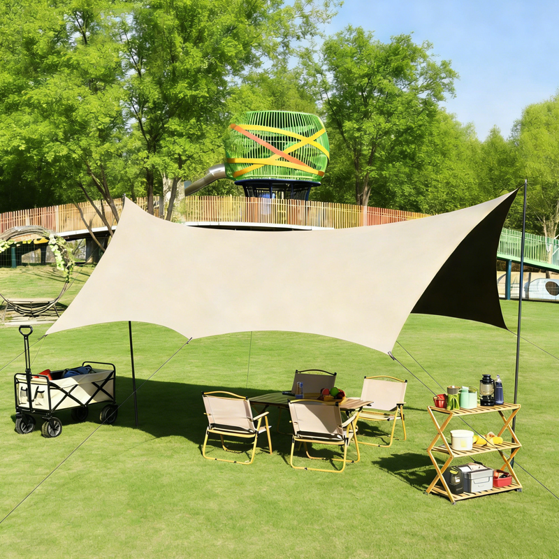 Tenda Toldo Impermeável Portátil 3x4.5m Acampamento Barraca Camping Praia Prova de Chuva Vento