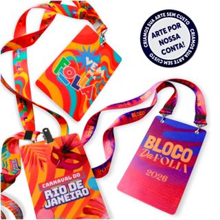 Kit Credencial PERSONALIZADA em Pvc com Sua Logo ou Arte + Cordão Premium 20mm em Oferta na Shopee