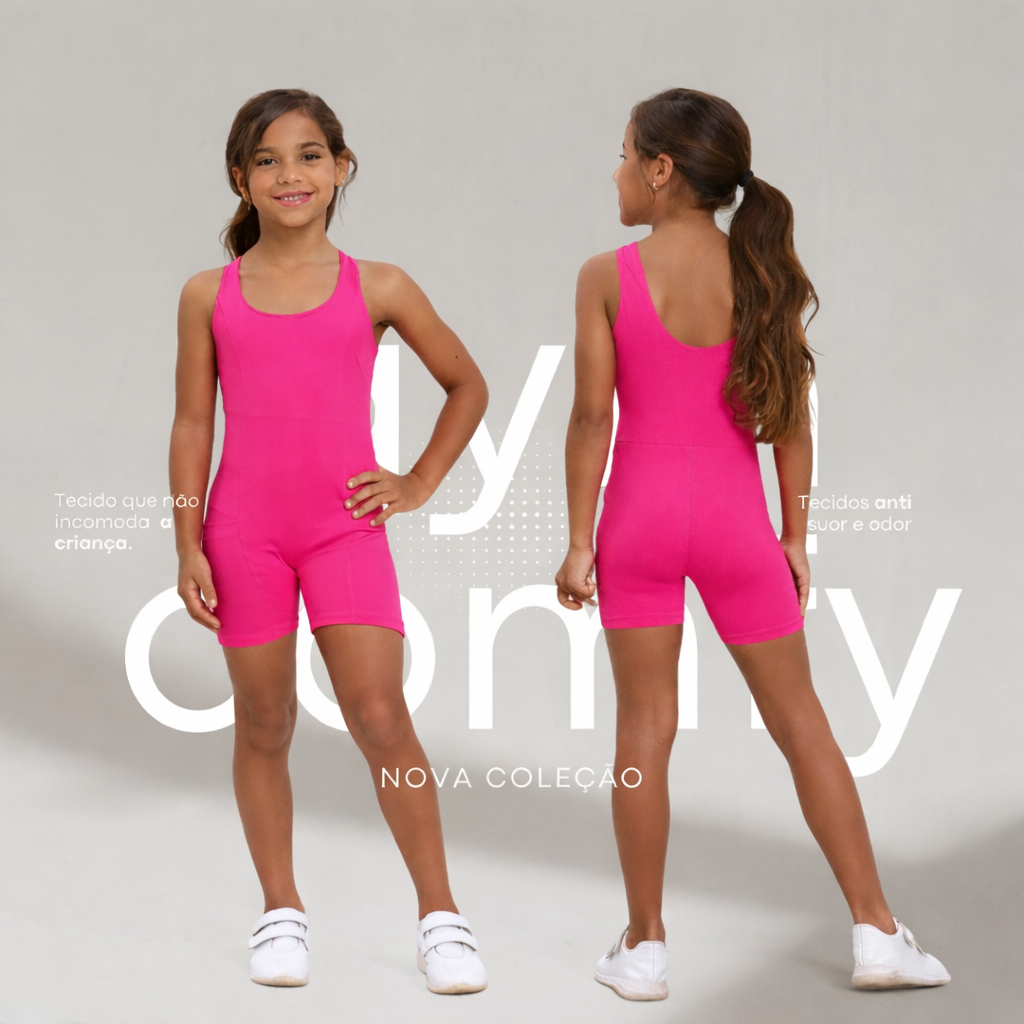 Macaquinho Infantil Poliamida Dança Ballet Ginástica Fitness Roupa Menina Feminino Bloguerinha em Oferta na Shopee