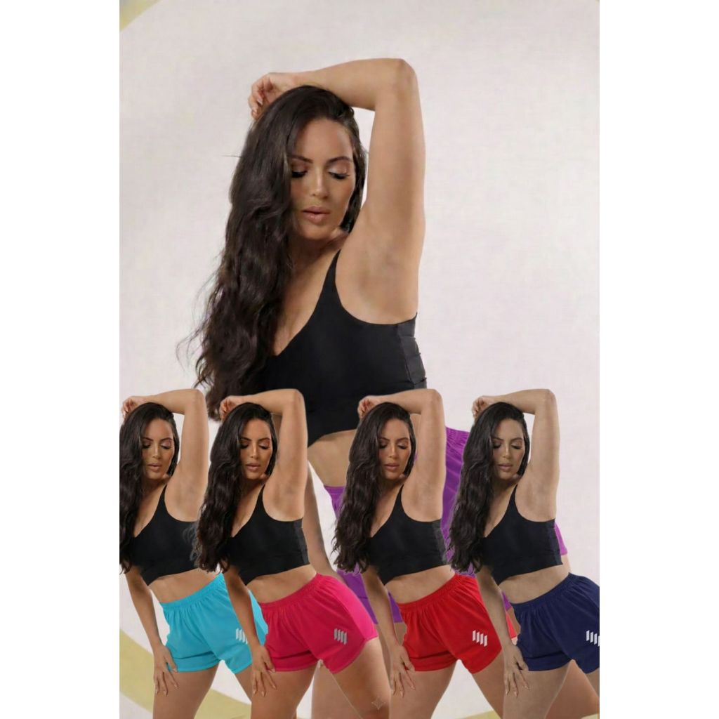 KIT 2 Shorts Academia Dry Fit Short feminino Fitness Confortável Musculação Corrida Mais unidades com  40% de Desconto!