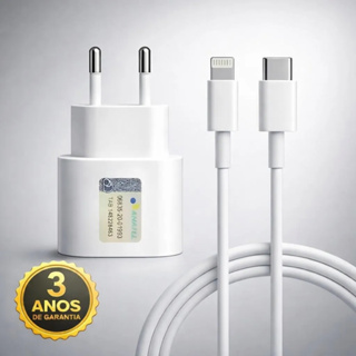 Carregador Turbo 45W USB-C para iPhone Fonte Rápida com Cabo Lightning Original Duplo USB-C Apple em Oferta na Shopee