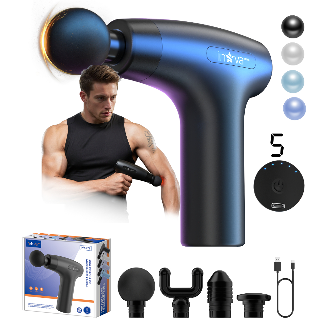 INOVA Massageador Muscular Eletrico Profissional Massageador Alta Frequência Profissional Muscular Massagem em Oferta na Shopee