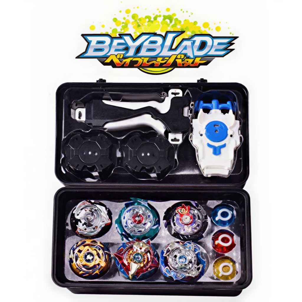 Kit Maleta C/6 Beyblades e 3 Super Lançadores Grip - Toys Import J24402 em Oferta na Shopee