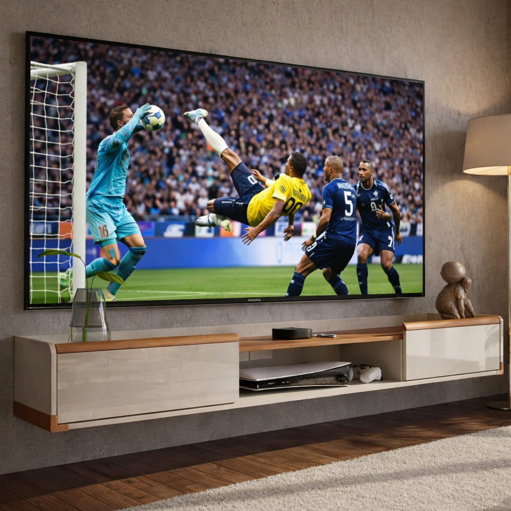 Rack Copa do Mundo 2026 Para TV 75" Suspenso Atlas Movelove 2.29m MDF Off White New 2 Portas